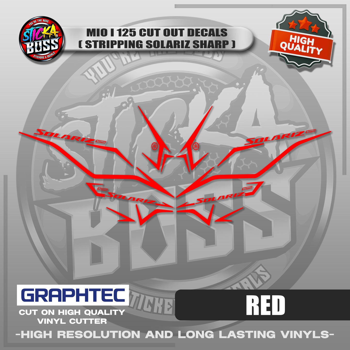 MIO I 125 CUT OUT DECALS ( STRIPPING SOLARIZ SHARP ) | VINYL WATERPROOF CUT-OUT STICKER DECALS