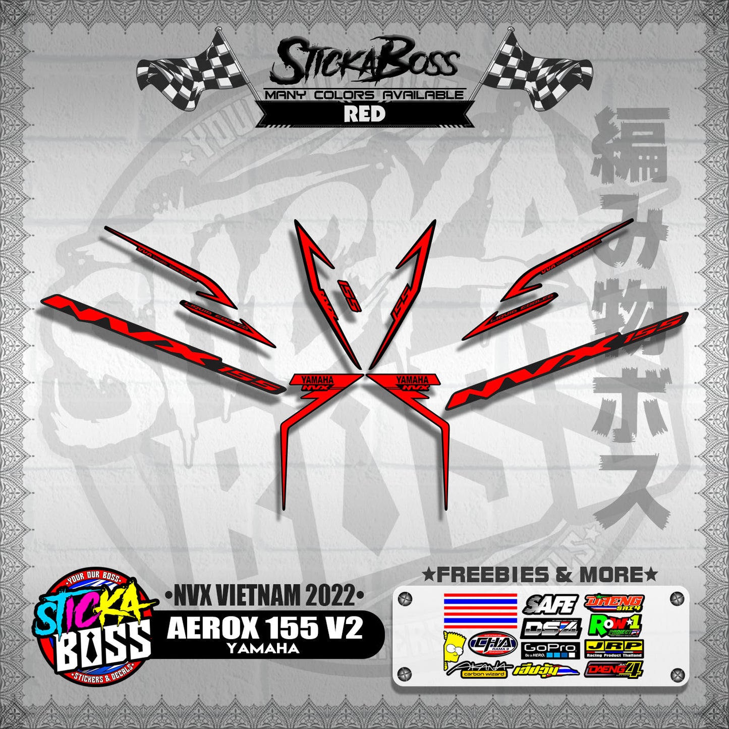 AEROX 155 V2 ( NVX VIETNAM 2022 DECALS )【WITH FREEBIES】