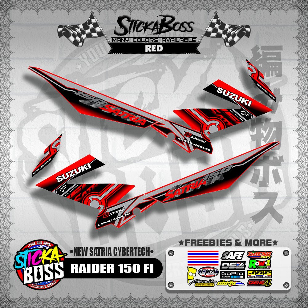 RAIDER 150 FI DECALS ( NEW SATRIA CYBERTECH )【WITH FREEBIES】
