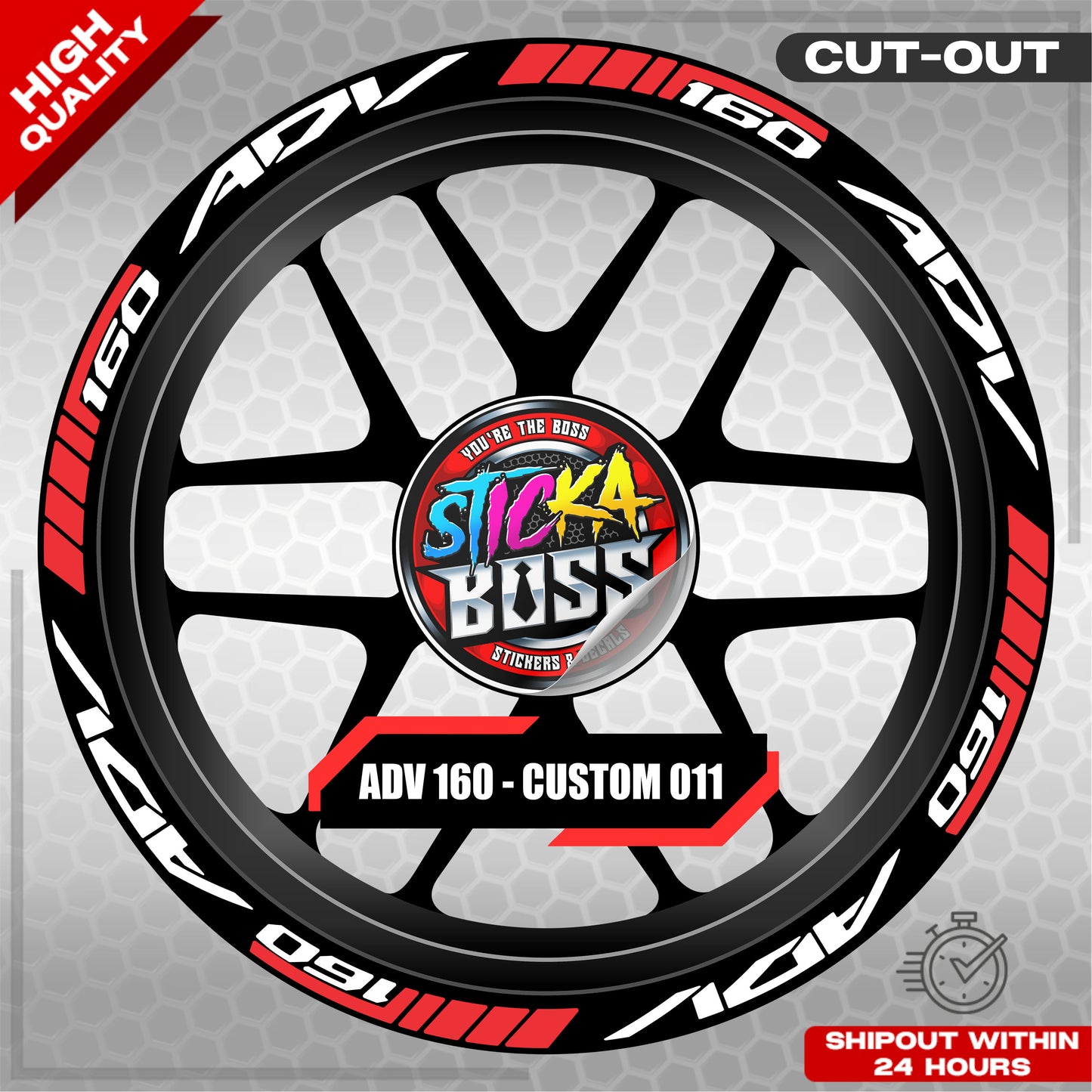 ADV 160 MAG STICKER SET ( 2 MAGS ) - CUSTOM 011 | VINYL WATERPROOF CUT-OUT DECALS