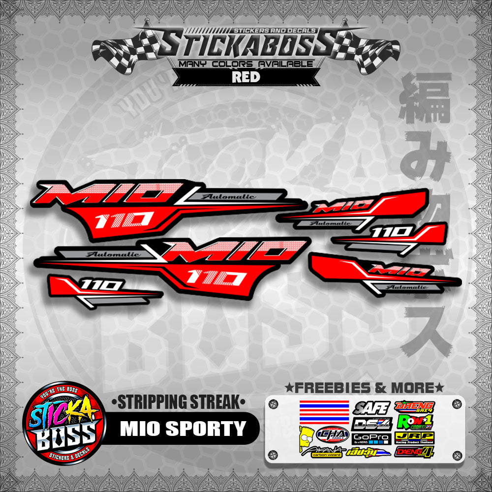 MIO SPORTY THAI CONCEPT STICKER DECALS ( STRIPPING STREAK )【WITH FREEBIES】
