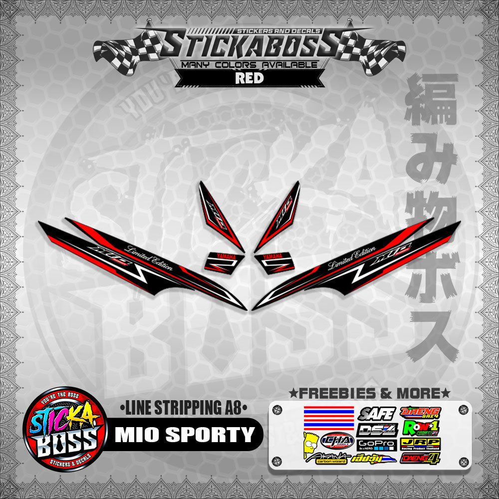 MIO SPORTY INDO STICKER DECALS (LINE STRIPPING A8)【WITH FREEBIES】