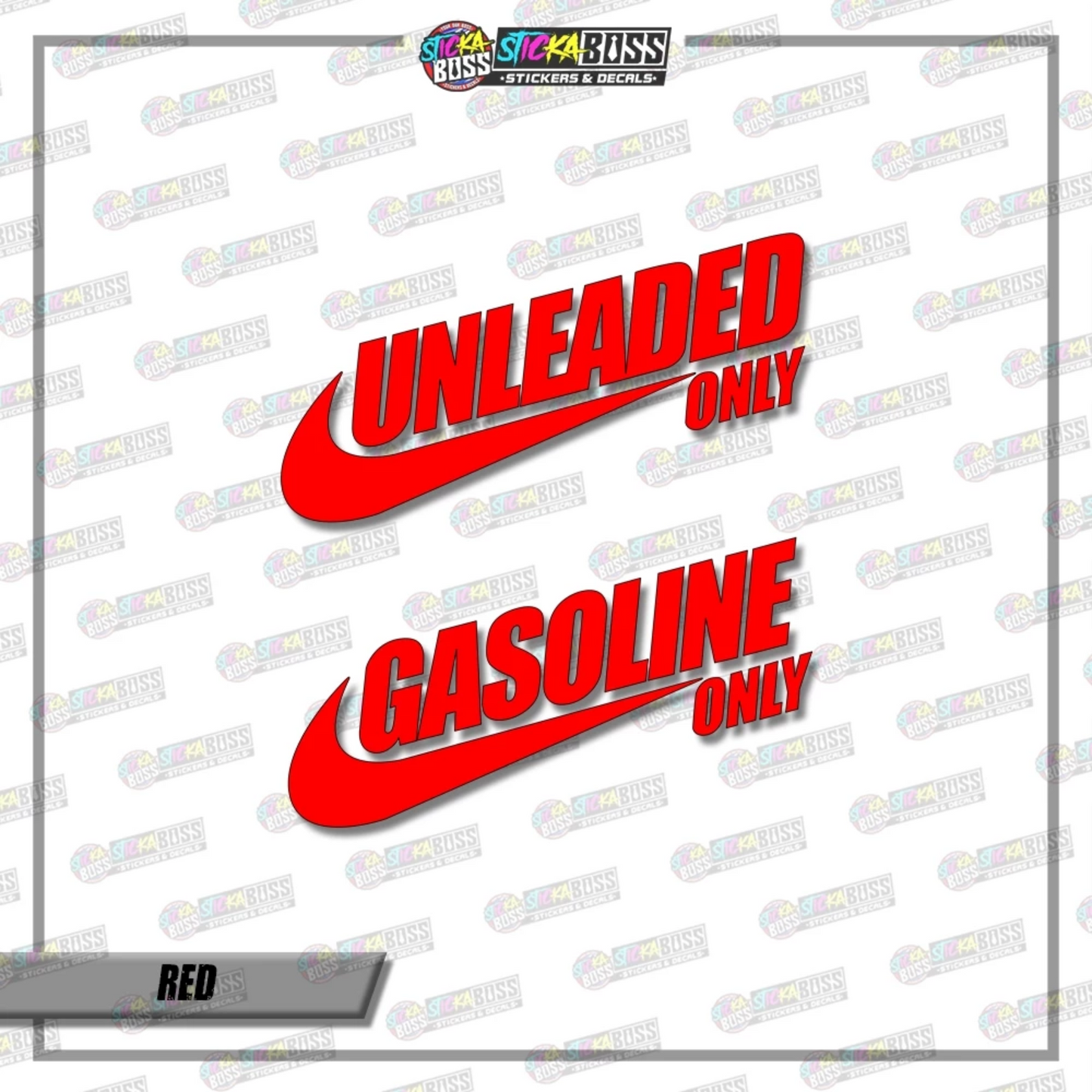 UNLEADED AND GASOLINE ( VINYL CUT-OUT STICKER DECALS )【Stickaboss】