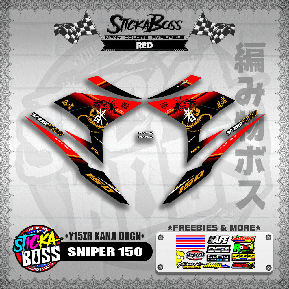 SNIPER 150 DECALS ( Y15ZR KANJI DRGN )【WITH FREEBIES】