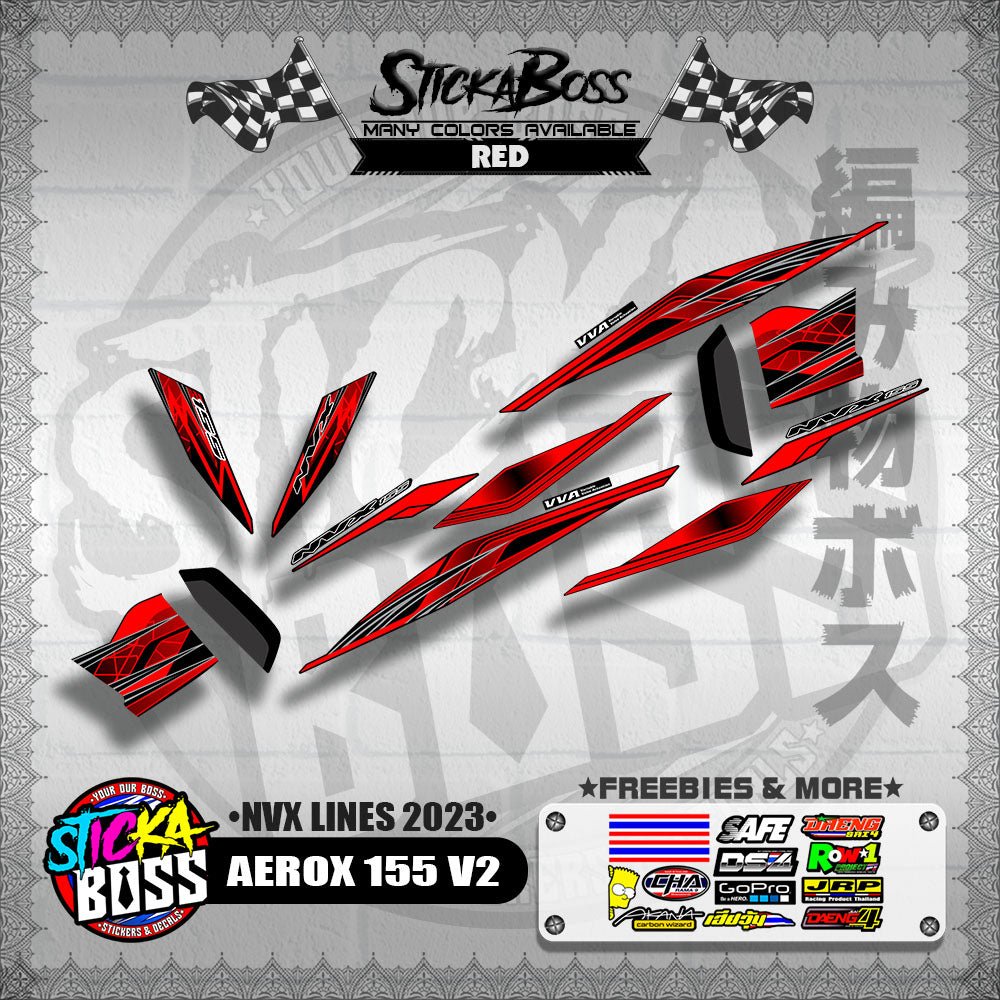 AEROX 155 V2 MALAYSIAN DECALS ( NVX LINES 2023 )【WITH FREEBIES】