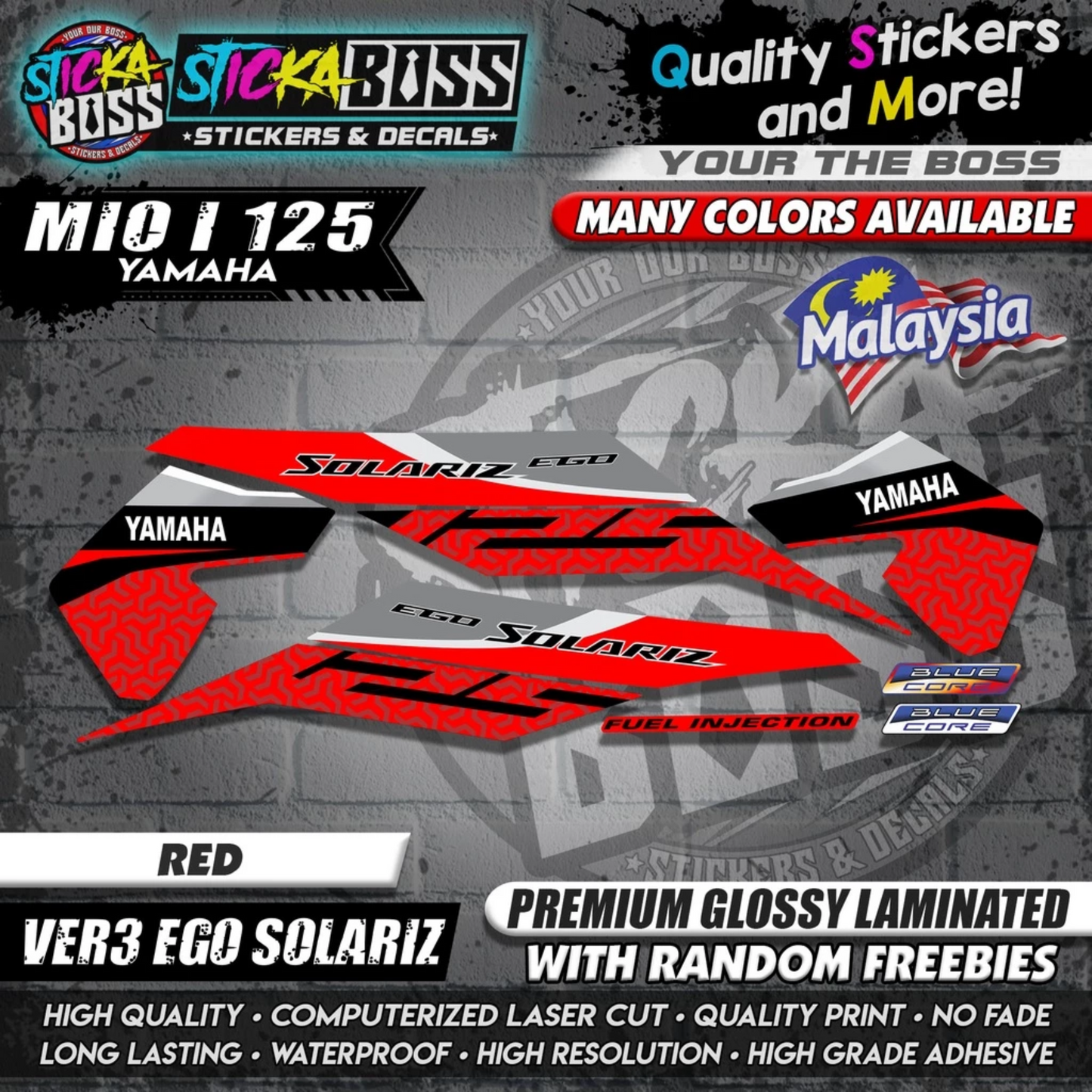 Mio i 125 Malaysian Decals ( Ver3 Ego Solariz )【WITH FREEBIES】Malaysia Concept