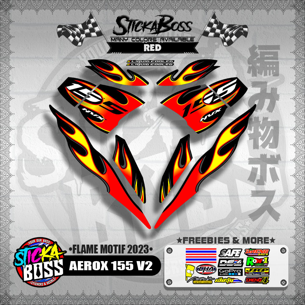 AEROX 155 V2 ( FLAME MOTIF 2023 )【WITH FREEBIES】