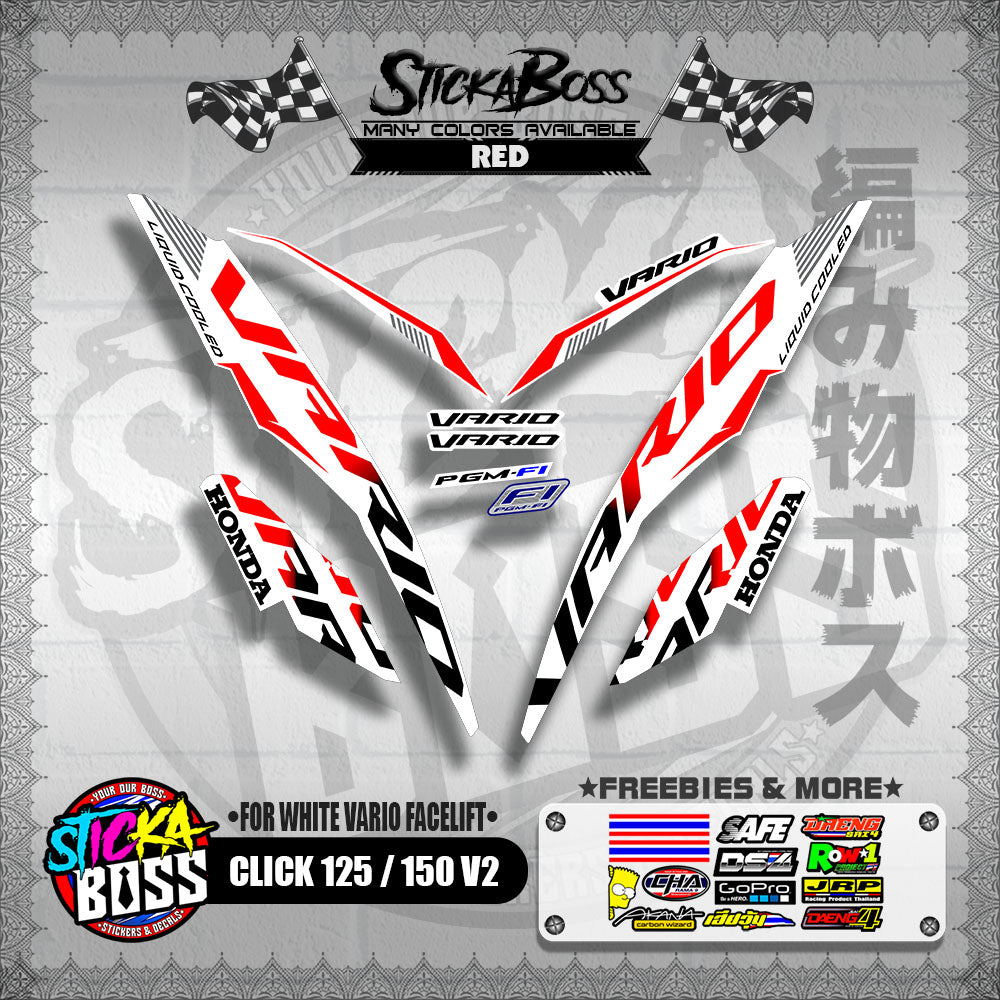 CLICK 125 / 150 V2 DECALS ( FOR WHITE VARIO FACELIFT )【WITH FREEBIES】