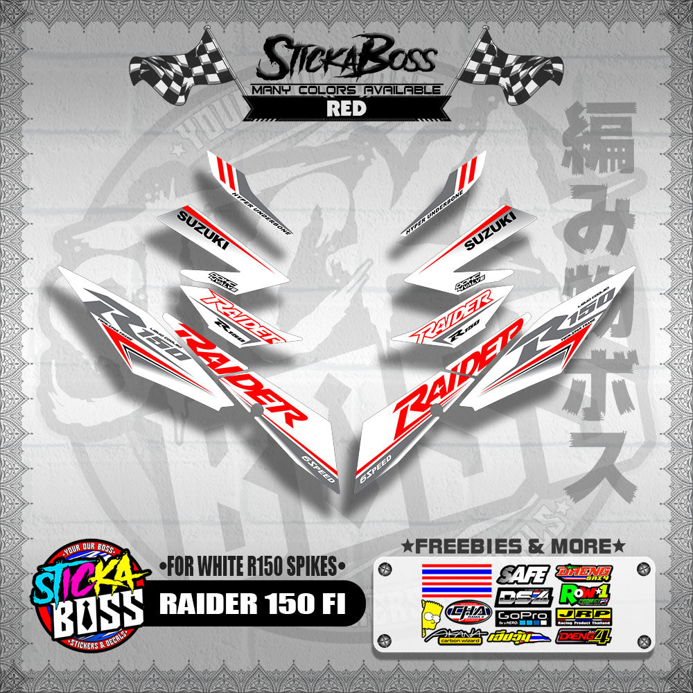 RAIDER 150 FI DECALS ( FOR WHITE R150 SPIKES )【WITH FREEBIES】