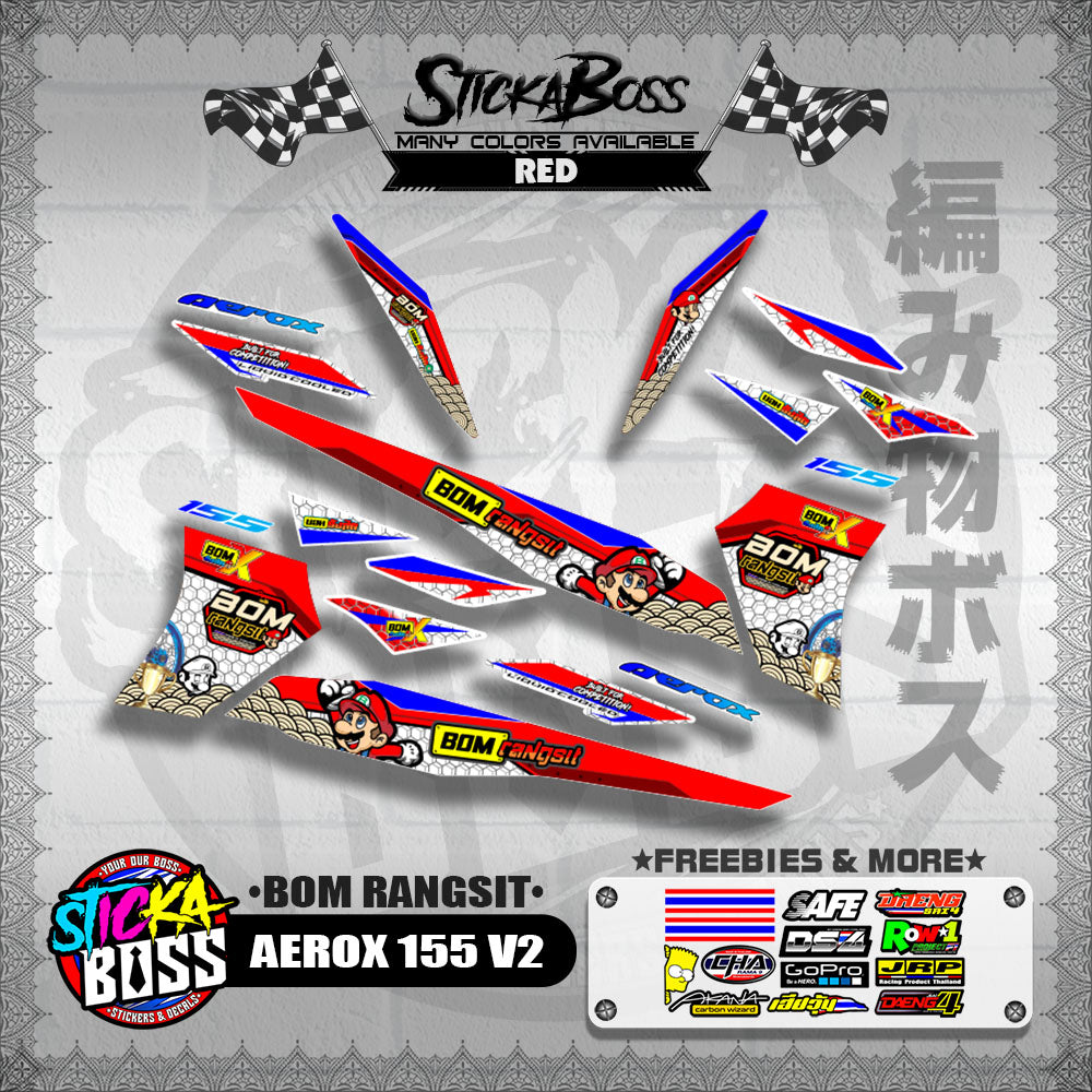 AEROX 155 V2 INDO DECALS ( BOM RANGSIT )【WITH FREEBIES】