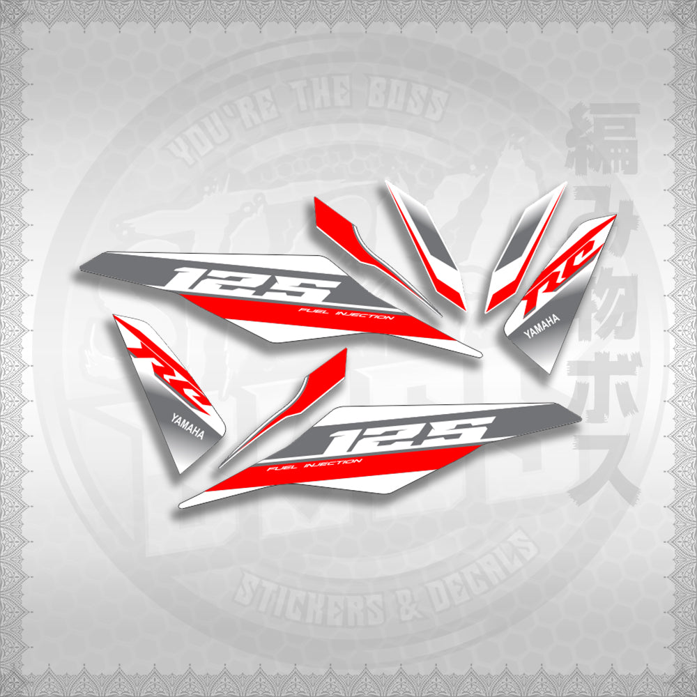 MIO I 125 M3 DASH RC EDITION FOR WHITE STICKER DECALS By STICKABOSS (SOFIE LAMINATED WATERPROOF)