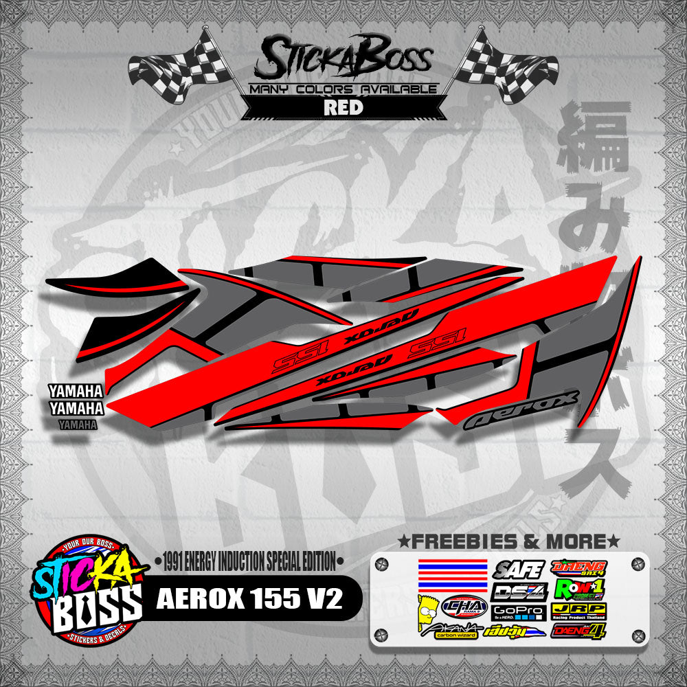 AEROX 155 V2 DECALS ( 1991 ENERGY INDUCTION SPECIAL EDITION )【WITH FREEBIES】