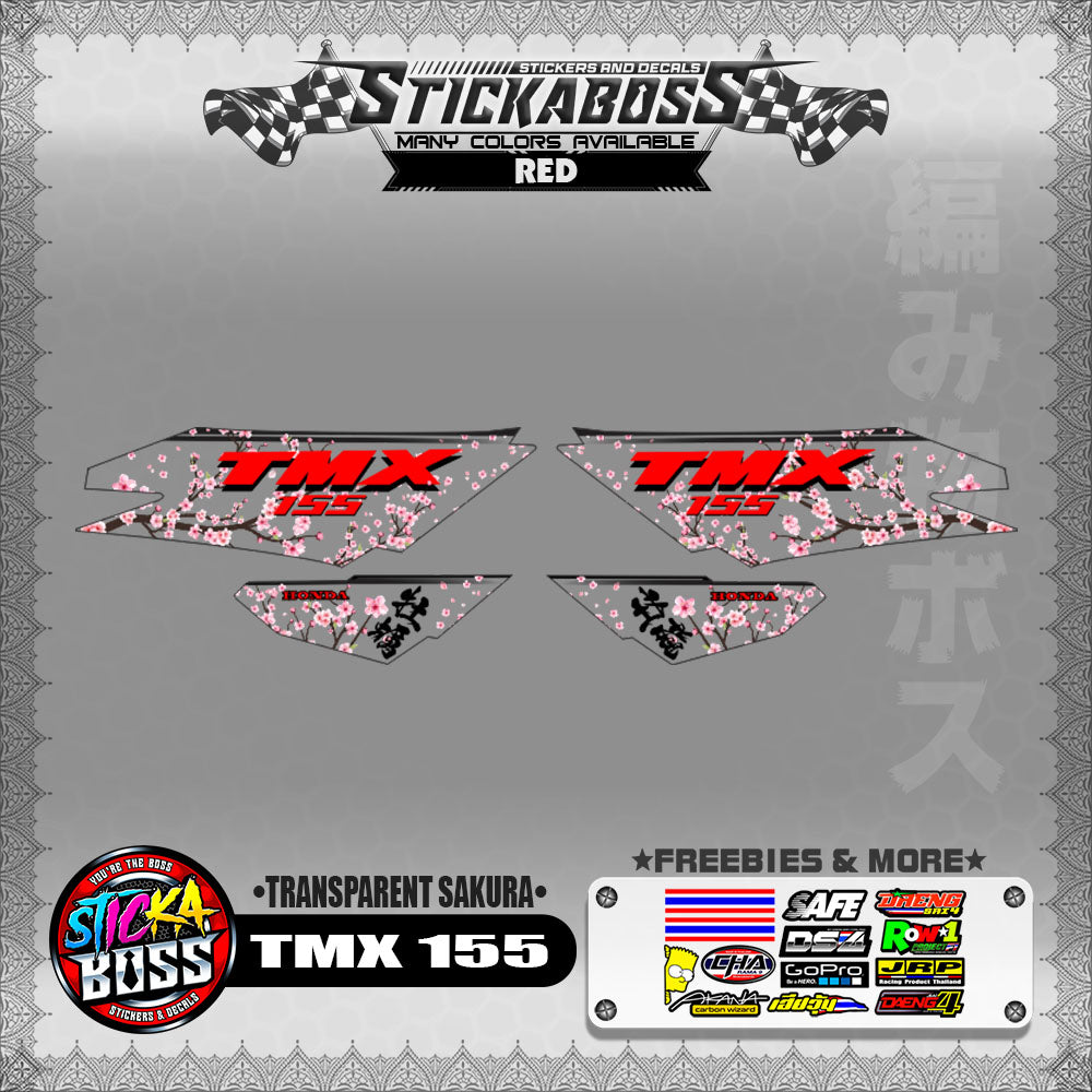 【PREMIUM UV PRINT】TRANSPARENT TMX 155 STICKER DECALS ( SAKURA )【WITH FREEBIES】