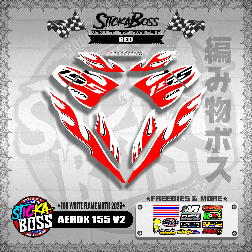 AEROX 155 V2 ( FOR WHITE FLAME MOTIF 2023 )【WITH FREEBIES】