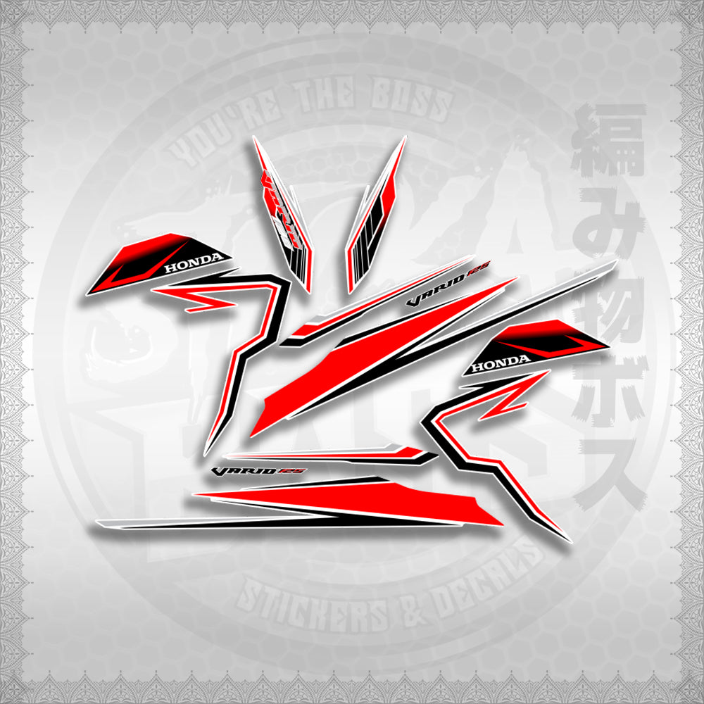 CLICK 125 V3 VARIO VR182114 DESIGN FOR WHITE STICKER DECALS By STICKABOSS (SOFIE LAMINATED WATERPROOF)