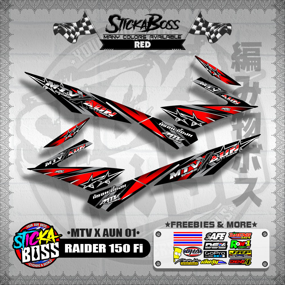 RAIDER 150 Fi DECALS ( MTV X AUN 01 )【WITH FREEBIES】