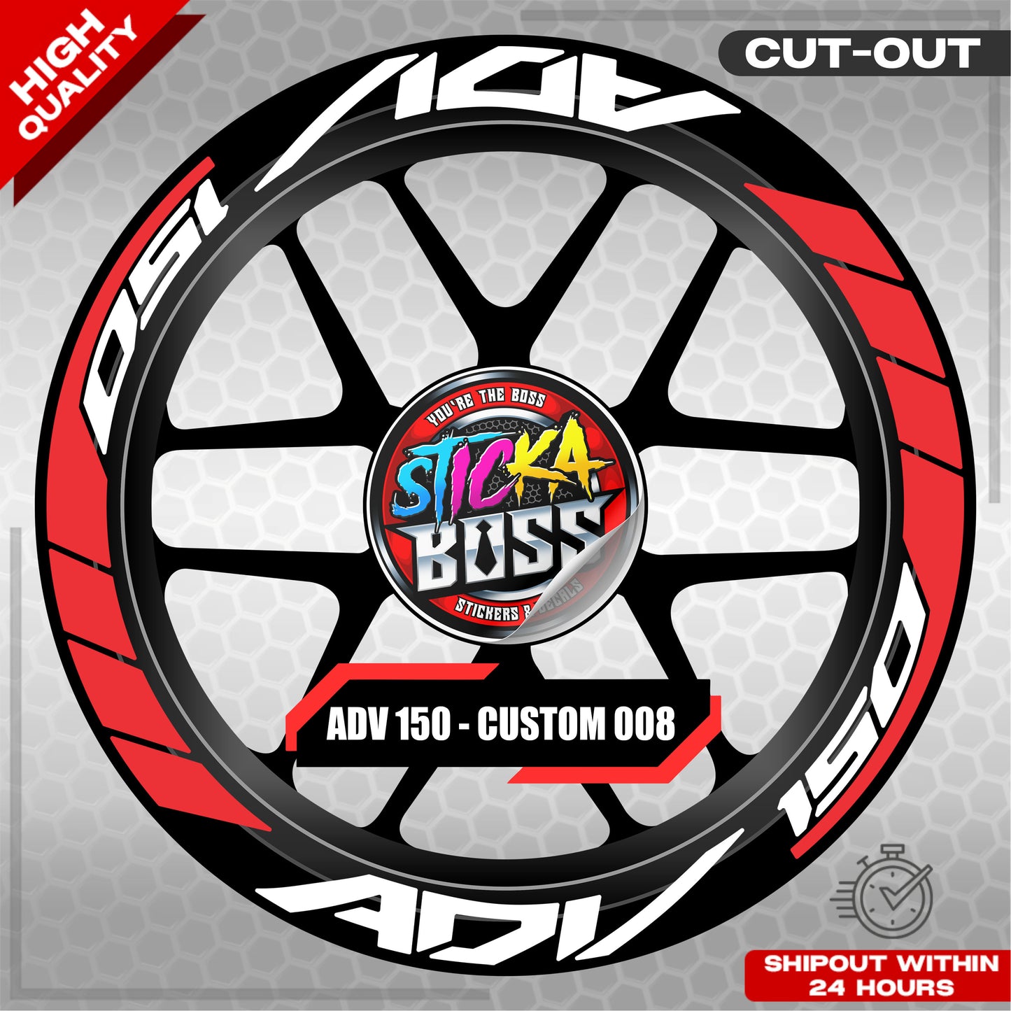 ADV 150 MAG STICKER SET ( 2 MAGS ) - CUSTOM 008 | VINYL WATERPROOF CUT-OUT DECALS