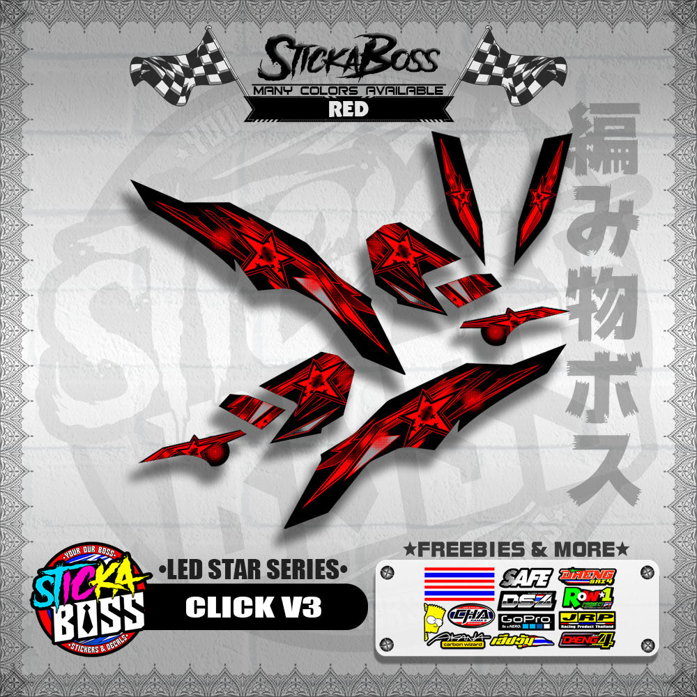 CLICK V3 DECALS ( LED STAR SERIES )【WITH FREEBIES】