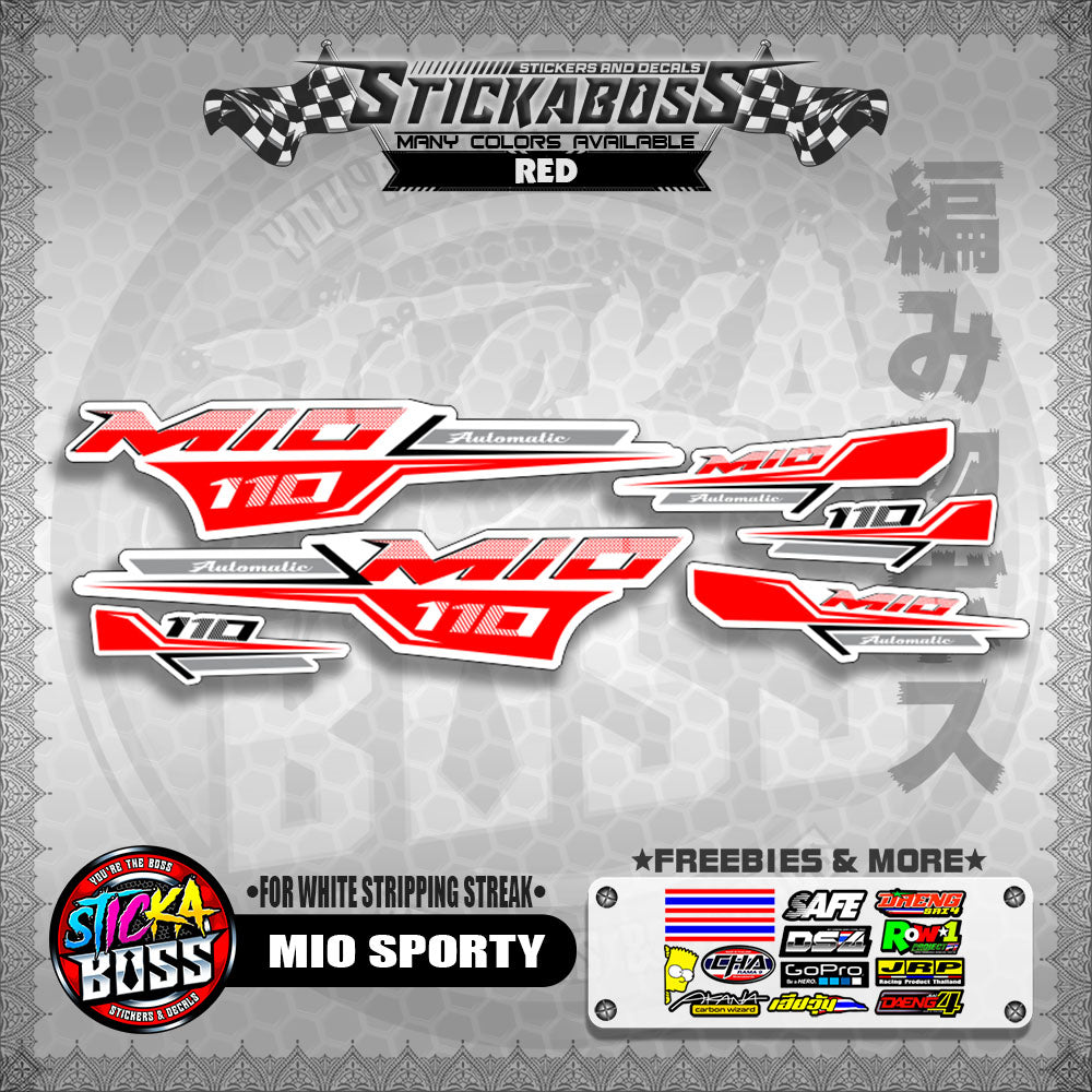 MIO SPORTY THAI CONCEPT STICKER DECALS ( FOR WHITE STRIPPING STREAK )【WITH FREEBIES】
