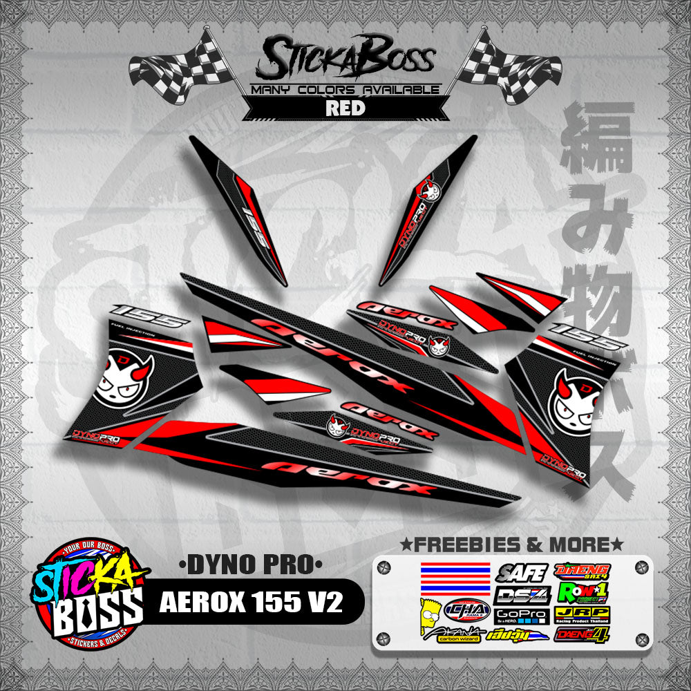 AEROX 155 V2 DECALS ( DYNO PRO )【WITH FREEBIES】