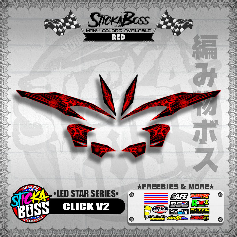 CLICK V2 DECALS ( LED STAR SERIES )【WITH FREEBIES】