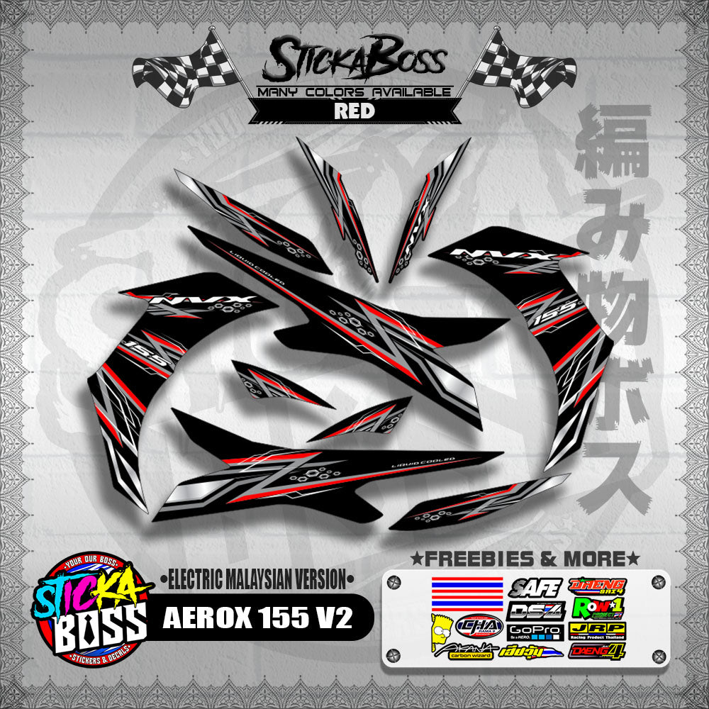 AEROX 155 V2 DECALS ( ELECTRIC MALAYSIAN VERSION )【WITH FREEBIES】