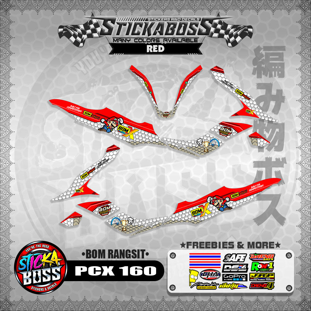 PCX 160 STICKER DECALS (BOM RANGSIT)【WITH FREEBIES】