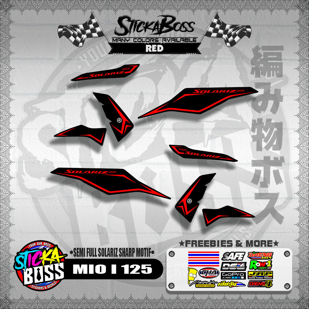 MIO I 125 MALAYSIAN DECALS ( SEMI FULL SOLARIZ SHARP MOTIF )【WITH FREEBIES】
