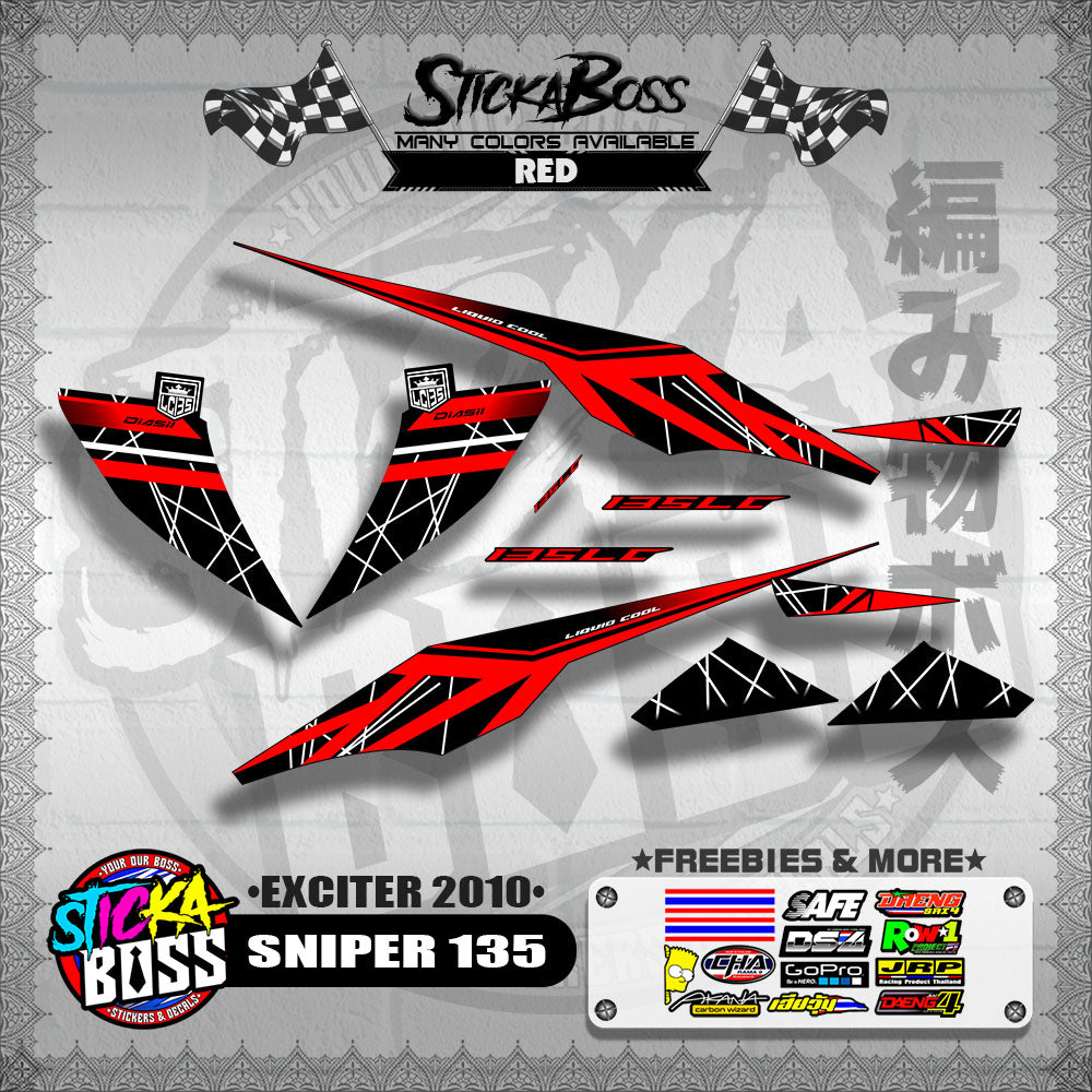 SNIPER 135 DECALS ( EXCITER 2010 )【WITH FREEBIES】