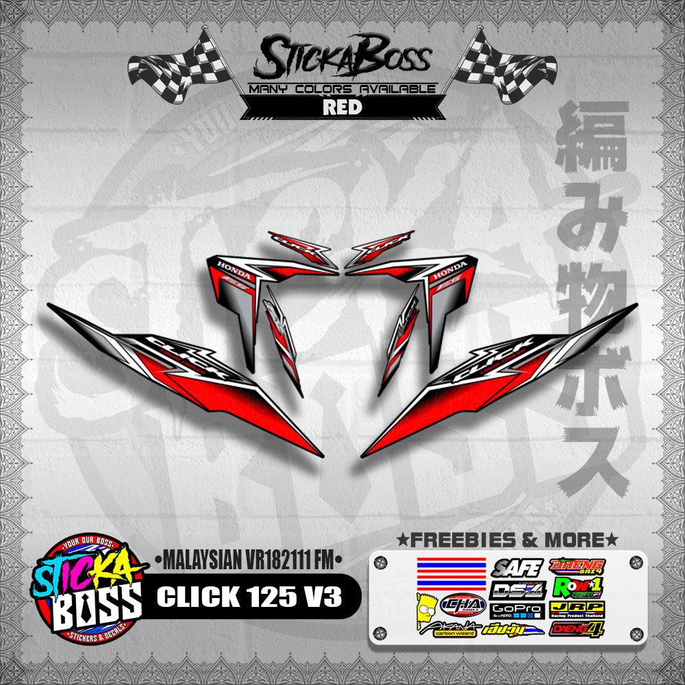 CLICK 125 V3 DECALS ( MALAYSIAN VR182111 FM )【WITH FREEBIES】