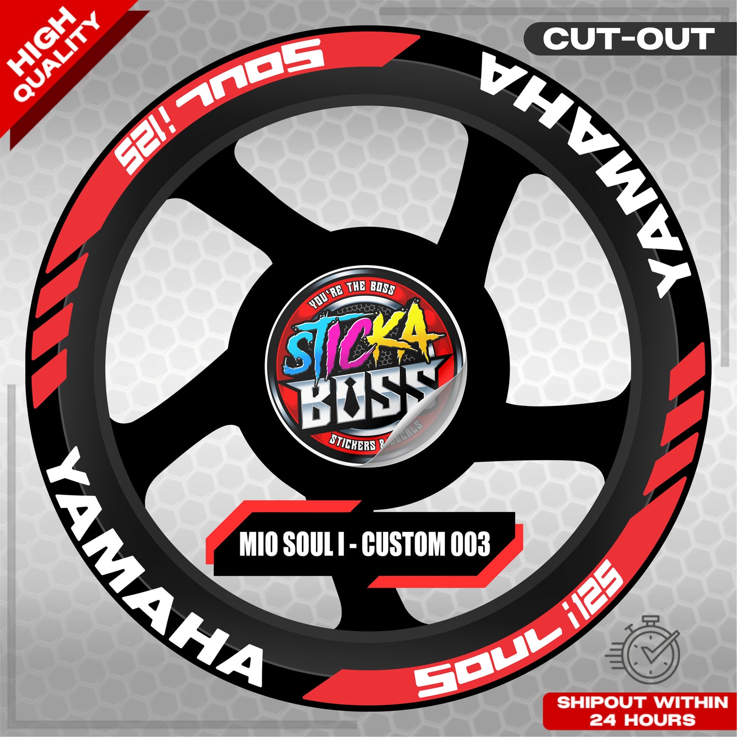 MIO SOUL I 125 MAGS STICKER SET ( 2 MAGS ) - CUSTOM 003 | VINYL WATERPROOF CUT-OUT DECALS