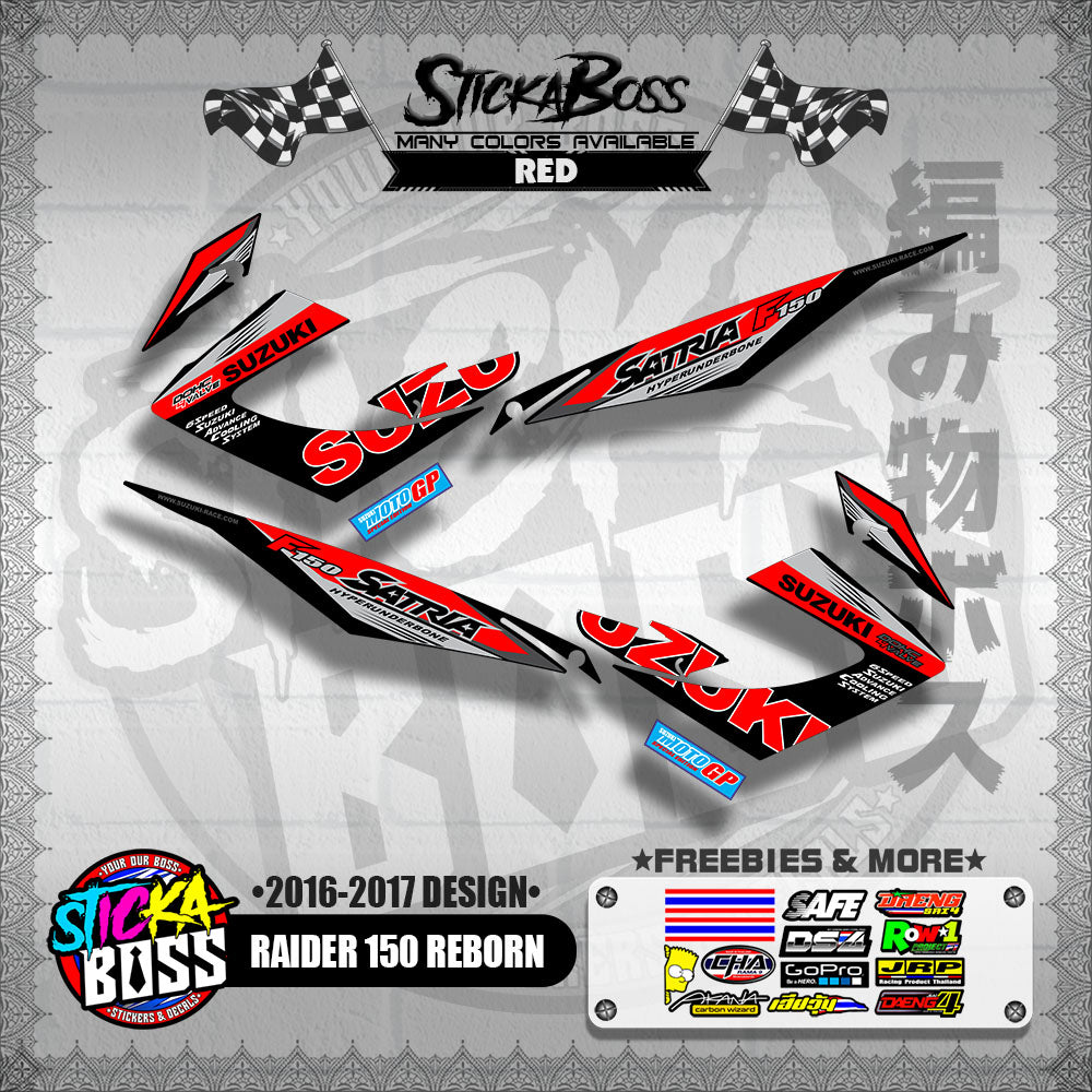 RAIDER 150 REBORN CARB STOCK DECALS ( 2016-2017 DESIGN )【WITH FREEBIES】