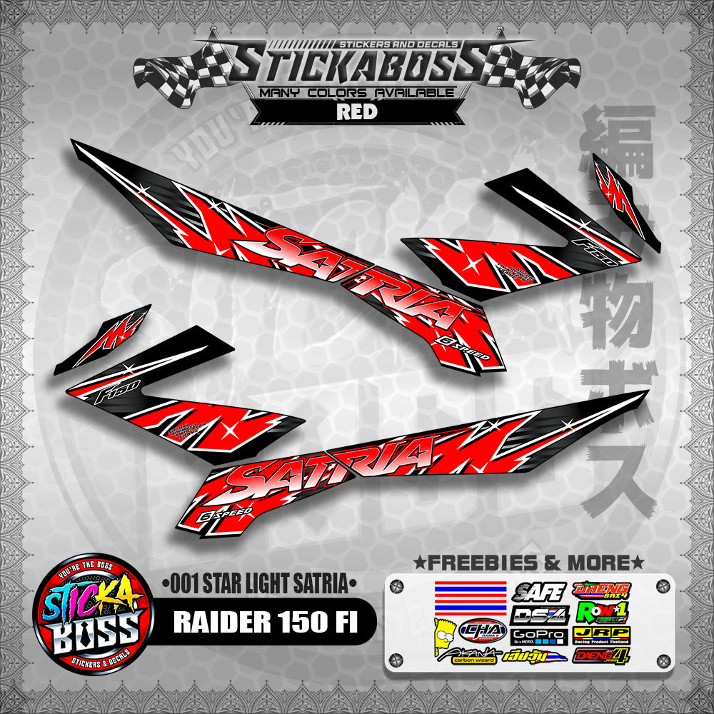 RAIDER 150 FI STICKER DECALS ( 001 START LIGHT SATRIA )【WITH FREEBIES】