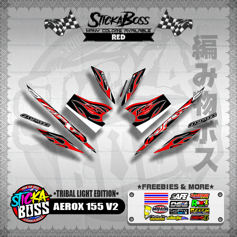AEROX 155 V2 DECALS ( TRIBAL LIGHT EDITION )【WITH FREEBIES】