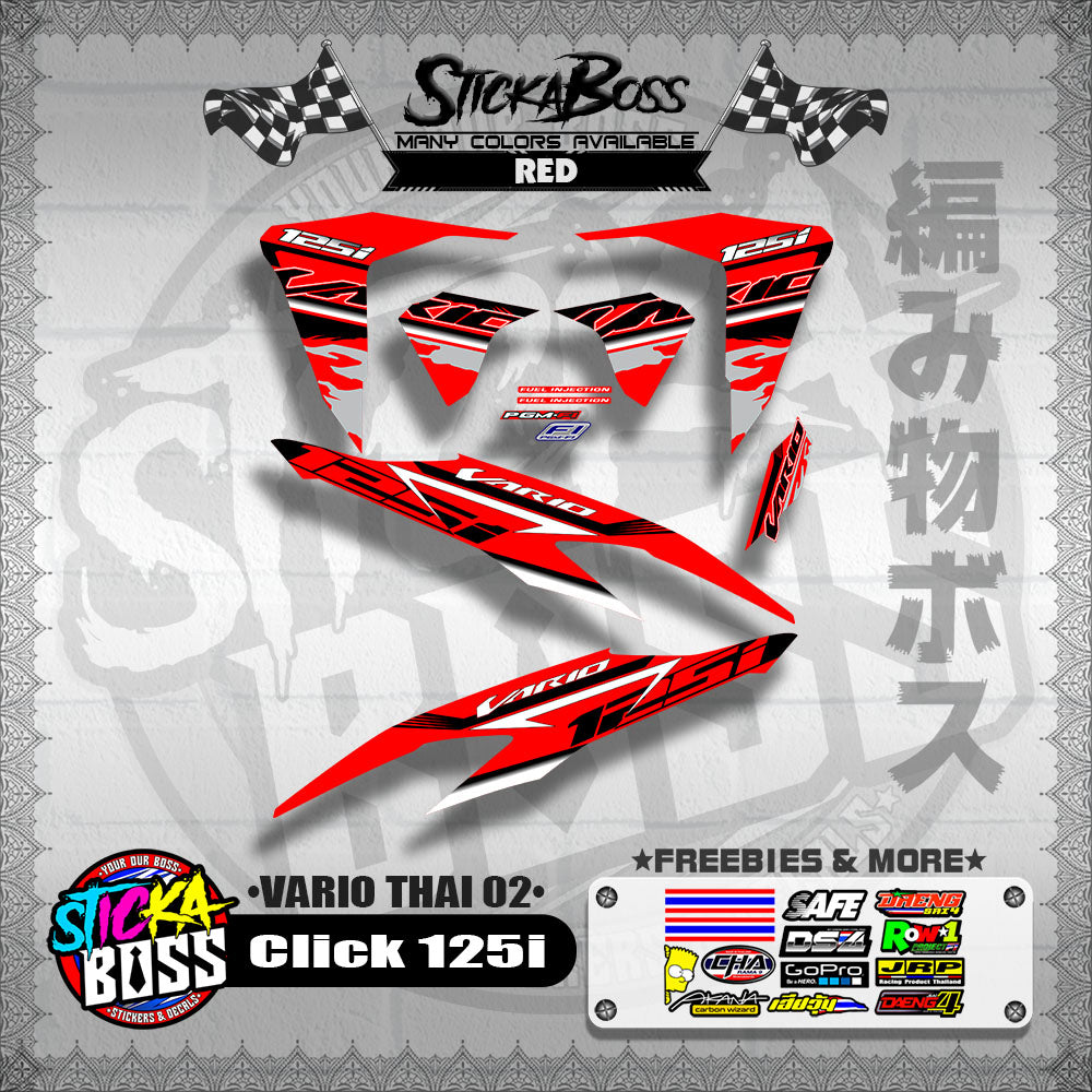 CLICK 125i V2 DECALS ( VARIO THAI 02 )【WITH FREEBIES】