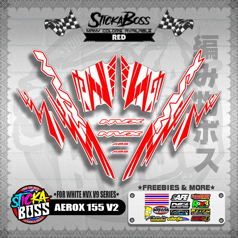 AEROX 155 V2 DECALS ( FOR WHITE NVX V9 SERIES )【WITH FREEBIES】