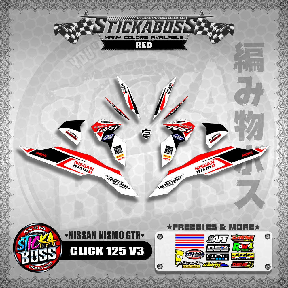 CLICK 125 V3 DECALS ( NISSAN NISMO GTR )【WITH FREEBIES】