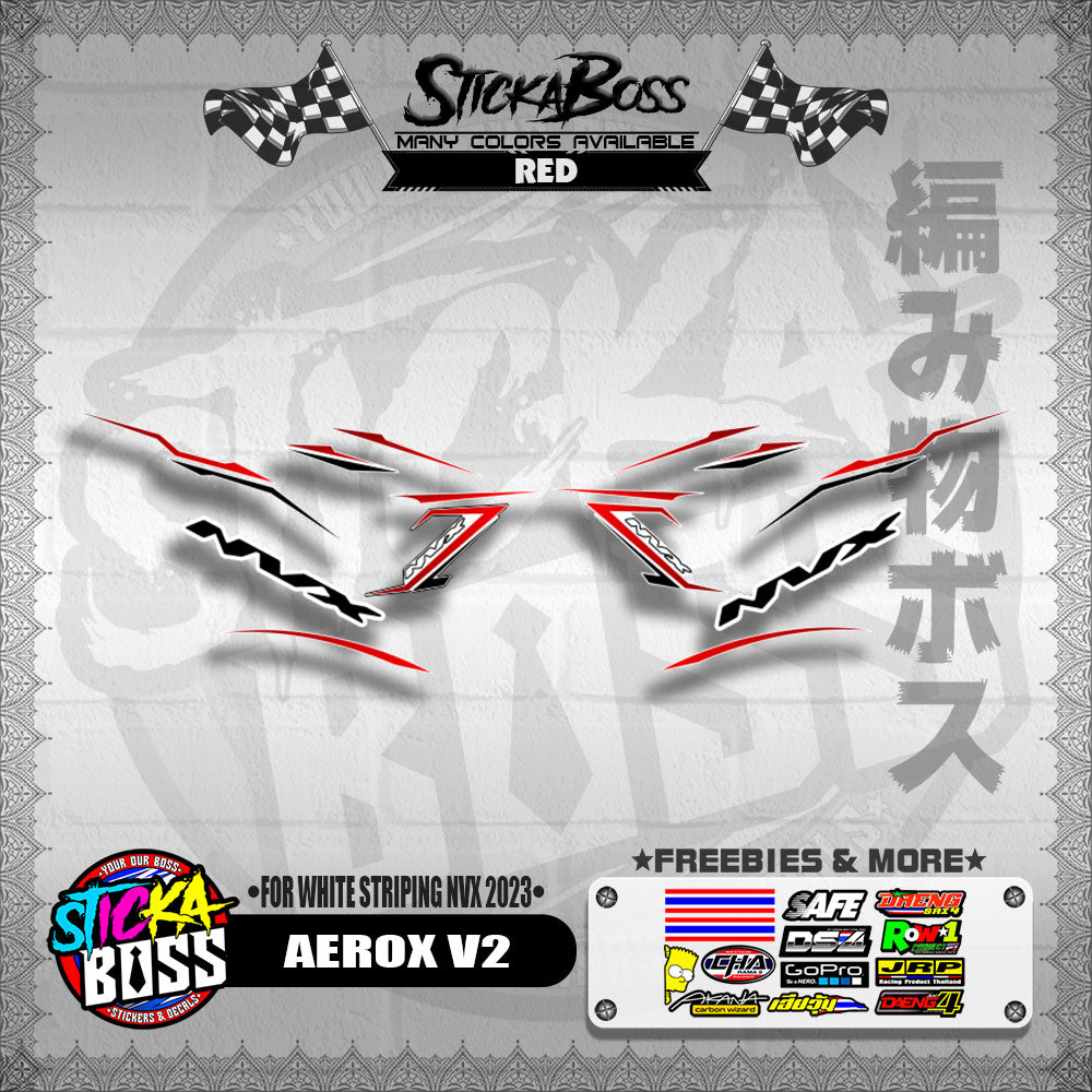 AEROX V2 DECALS ( FOR WHITE STRIPING NVX 2023 )【WITH FREEBIES】