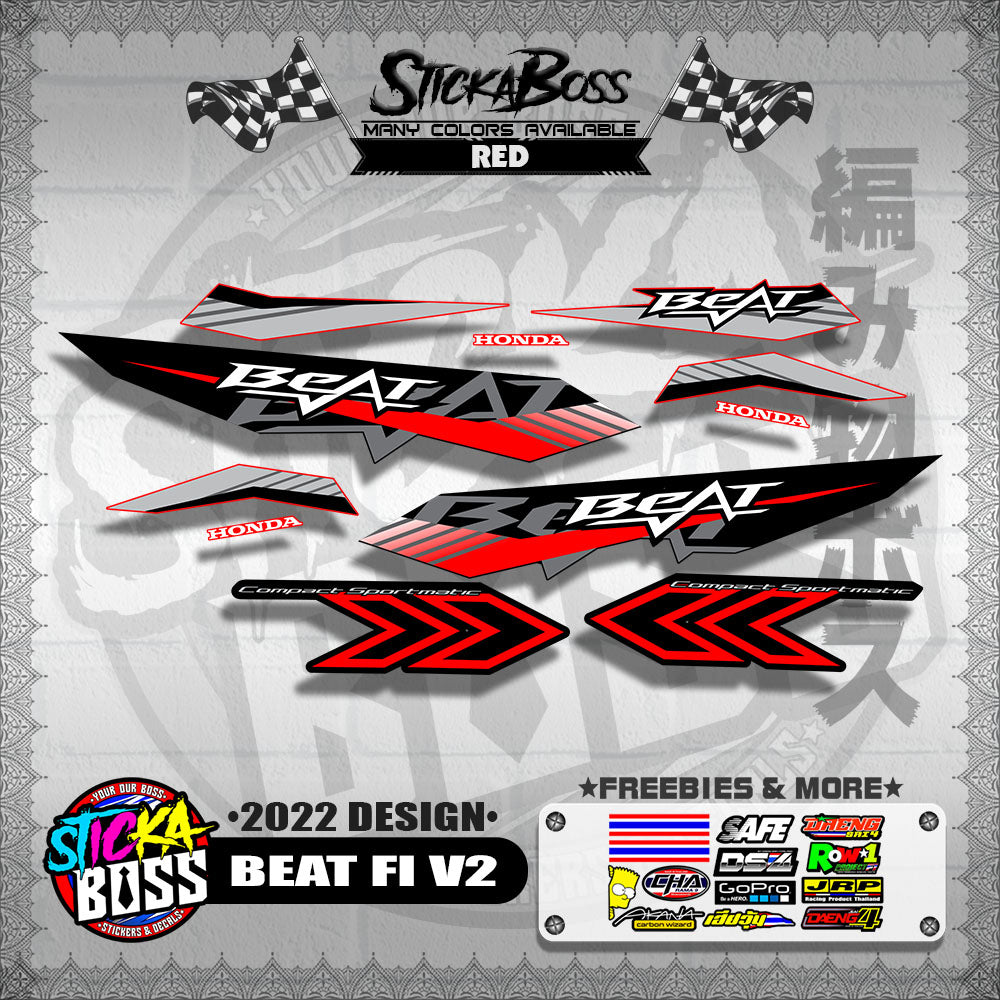Beat V2 Malaysian Decals ( 2022 Design )【WITH FREEBIES】 Malaysia Concept