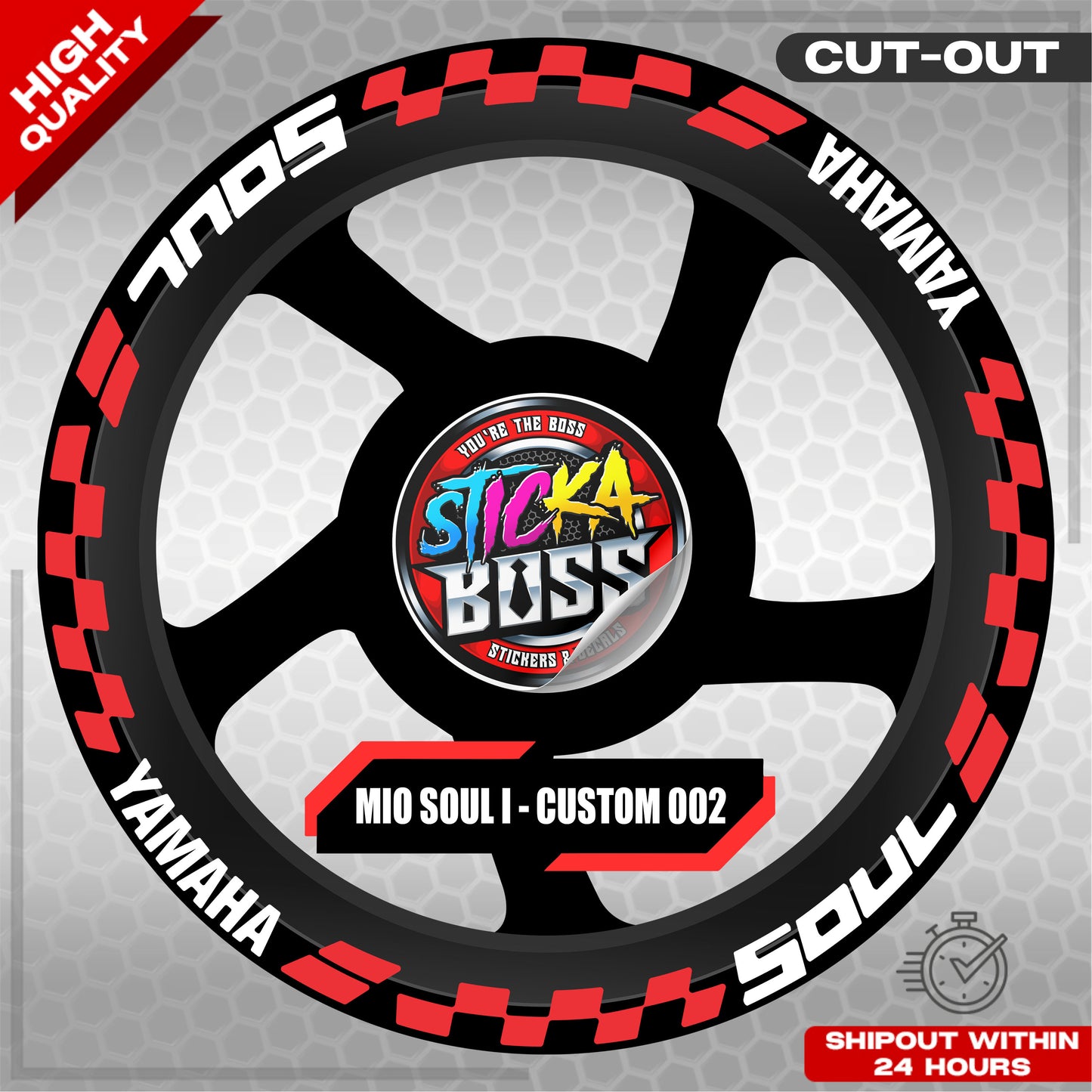 MIO SOUL I 125 MAGS STICKER SET ( 2 MAGS ) - CUSTOM 002 | VINYL WATERPROOF CUT-OUT DECALS