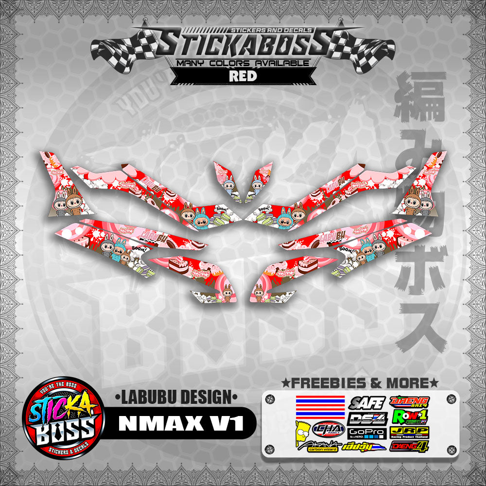 NMAX V1 STICKER DECALS ( LABUBU DESIGN )【WITH FREEBIES】