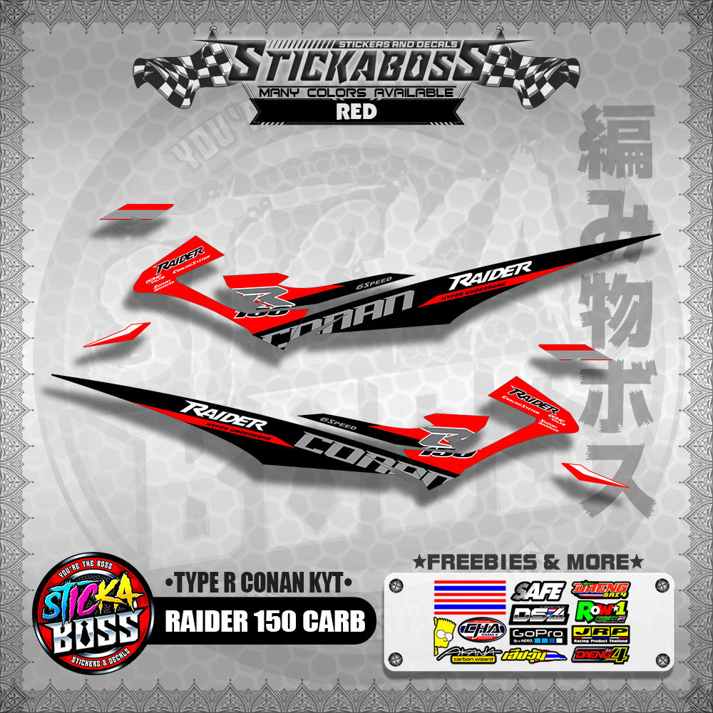 RAIDER 150 CARB DECALS ( TYPE R CONAN KYT )【WITH FREEBIES】