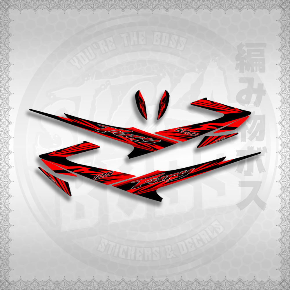 FURY 125 LUEFI RACE FLARE STICKER DECALS By STICKABOSS (SOFIE LAMINATED WATERPROOF)