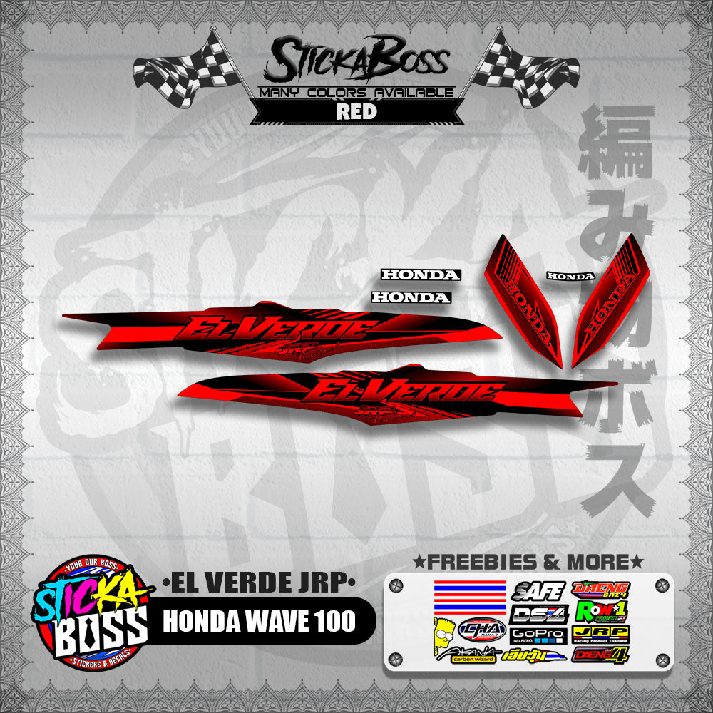 HONDA WAVE 100 DECALS ( EL VERDE JRP )【WITH FREEBIES】