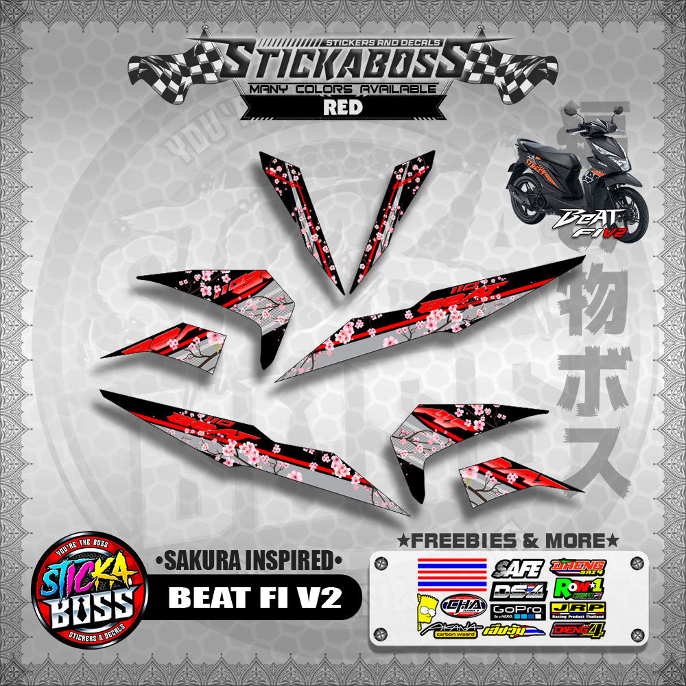 BEAT V2 STICKER DECALS ( SAKURA INSPIRED )【WITH FREEBIES】