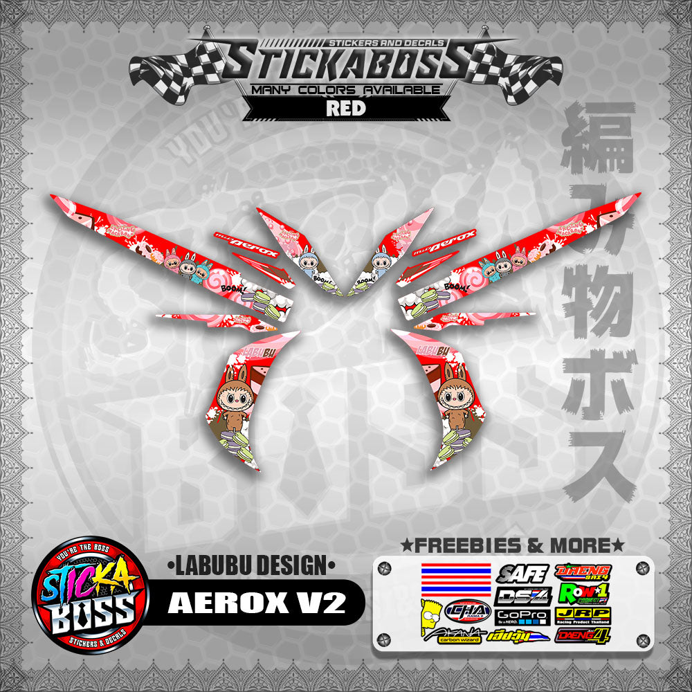 AEROX V2 STICKER DECALS ( LABUBU DESIGN )【WITH FREEBIES】