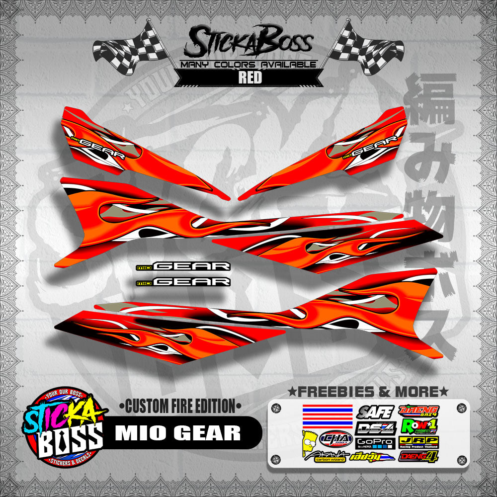 MIO GEAR DECALS ( CUSTOM FIRE EDITION )【WITH FREEBIES】