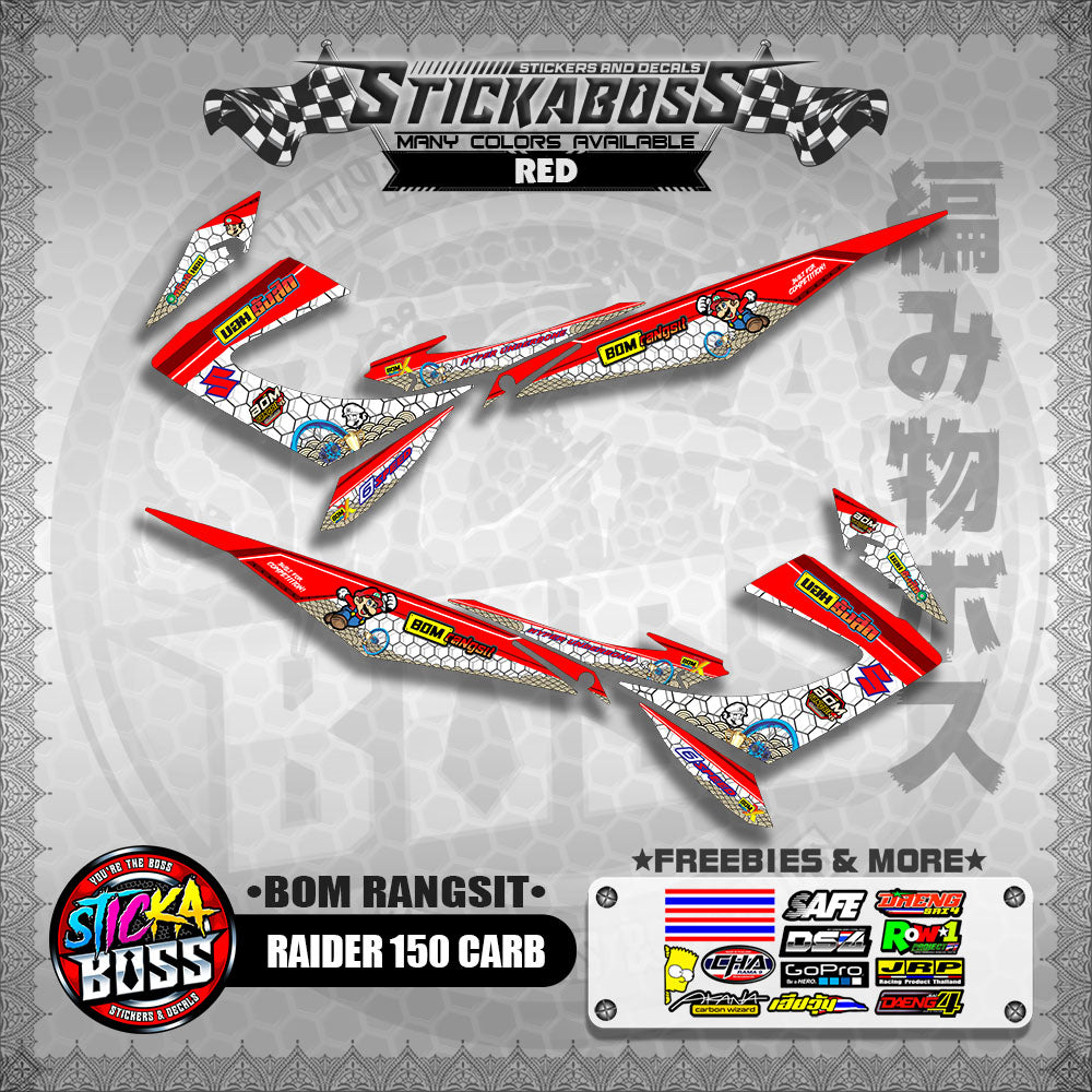 RAIDER 150 CARB INDO DECALS ( BOM RANGSIT )【WITH FREEBIES】