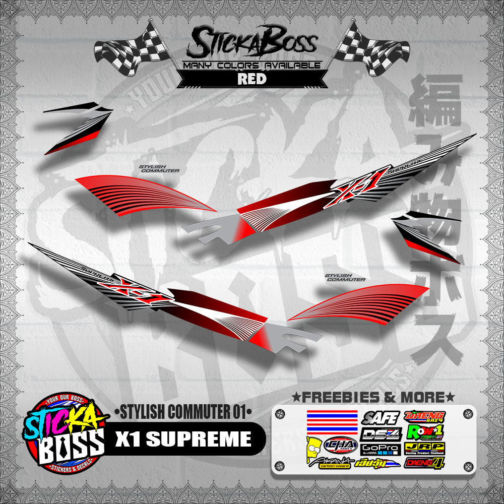 X1 SUPREME DECALS ( STYLISH COMMUTER 01 )【WITH FREEBIES】