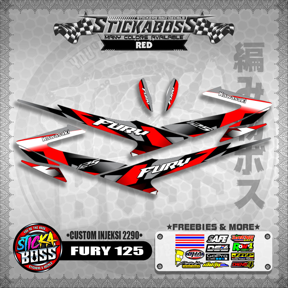 FURY 125 STICKER DECALS ( CUSTOM INJEKSI 2290 )【WITH FREEBIES】